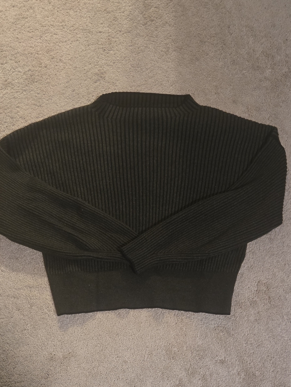 Varley Black/green Ribbed Knit Crewneck
